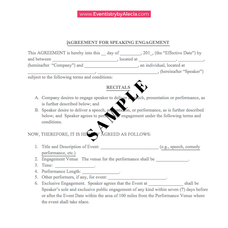 event-conference-speaker-contract-template