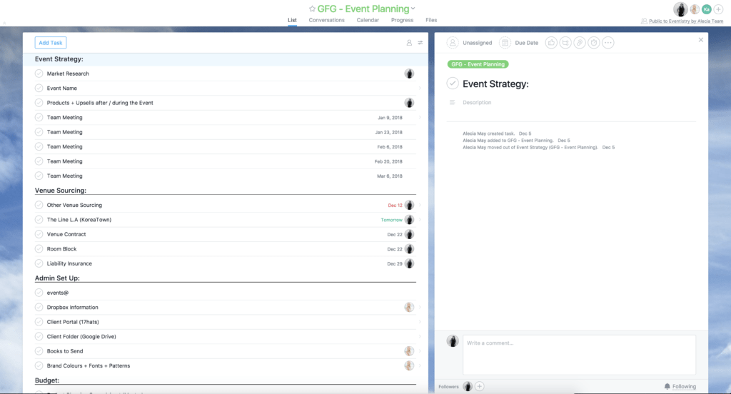 Using Asana for Event Planning